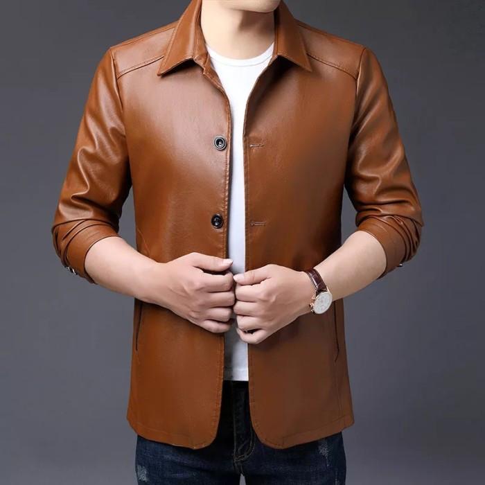 Jaket Kulit Cokelat Terang