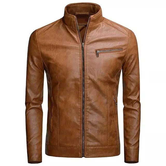 Jaket Kulit Cokelat Terang